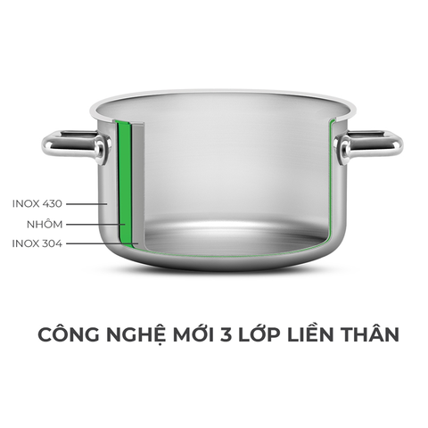 Quánh inox liền khối Elmich Trimax ECO EL-3990 size 16cm