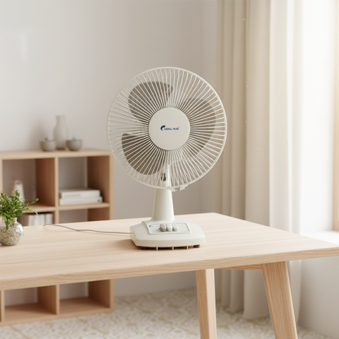 Quạt bàn CHING HAI HD601 24W cánh 23cm – Nhỏ gọn, mát đều cho bàn học & bàn làm việc