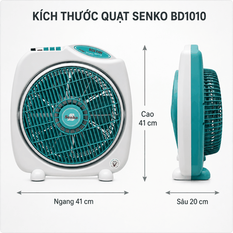 Quạt Bàn Đảo Senko BD1010 40W – Cánh 25cm, Tản Gió Tự Động