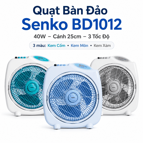 Quạt Bàn Đảo Senko BD1012 40W, Cánh 25cm | TUVINA