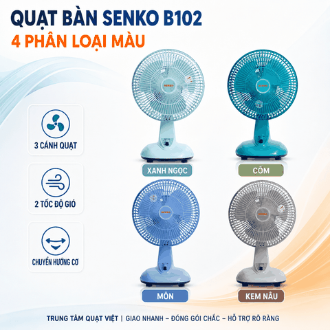 Quạt Bàn Mini Senko B102 20cm 28W Nhỏ Gọn, Tiện Dùng