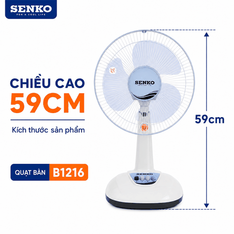 Quạt Bàn Senko B1216 40W – 3 Cánh 29cm, 3 Tốc Độ