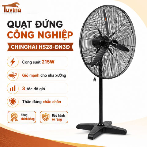 Quạt Đứng Công Nghiệp ChingHai HS28-ĐN3Đ 215W, Sải Cánh 750mm