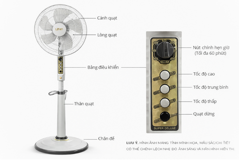 Quạt đứng LIFAN Đ-216 – Cánh 40cm, 45W, hẹn giờ 2h, 3 tốc độ | BH 12 tháng