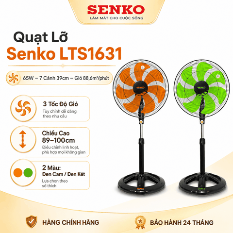 Quạt Lỡ Senko LTS1631 65W – 7 Cánh 39cm, Thân Sắt