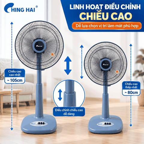 Quạt Lửng Ching Hai HS802 49W – 3 Cánh 35cm, 3 Tốc Độ