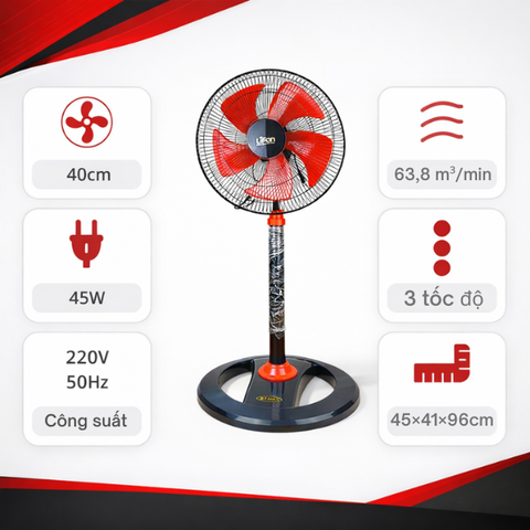 Quạt lửng LIFAN QL-616 40cm 45W 3 tốc độ | BH 12T