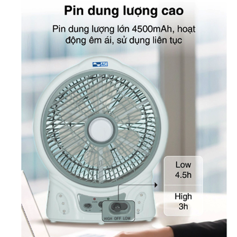 Quạt sạc 12W, hiệu AC ARF03D106