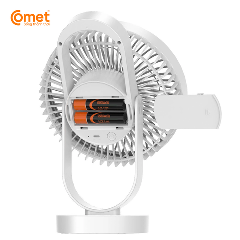 Quạt sạc Comet CRF1606 (6W) – Pin lithium đôi 2400mAh, sạc Type-C, gập gọn xoay 360°