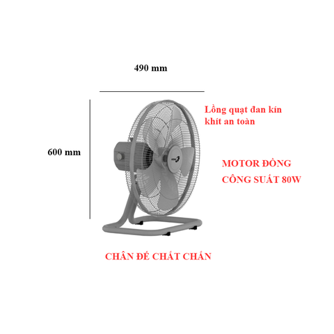 Quạt sàn BCN ASIAvina VY586790 xám 80W 45cm