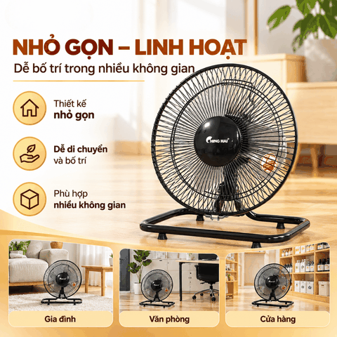 Quạt Sàn Mini CHING HAI FF910 38W – Cánh Nhôm 23cm