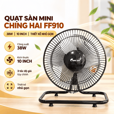 Quạt Sàn Mini CHING HAI FF910 38W – Cánh Nhôm 23cm