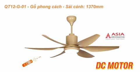 Quạt Trần 6 cánh QT12-G-01 – Gỗ Phong Cách - Asia Lighting