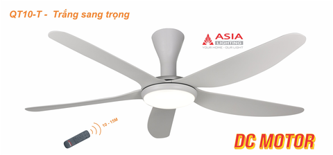 Quạt Trần Asia Lighting QT10-T - Trắng sang trọng, Đèn Led