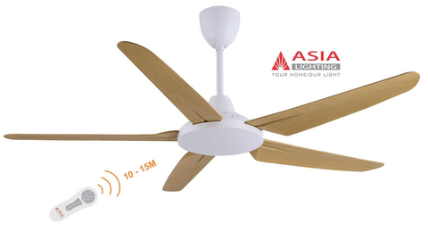 Quạt Trần QT05-G-01 – Gỗ phong cách – Điều Khiển Từ Xa, Động Cơ DC