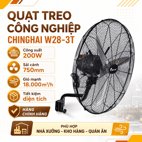 Quạt Treo Công Nghiệp ChingHai W28-3T 200W, Sải Cánh 750mm