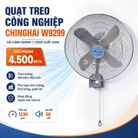 Quạt treo công nghiệp ChingHai W9299 500mm, 145W