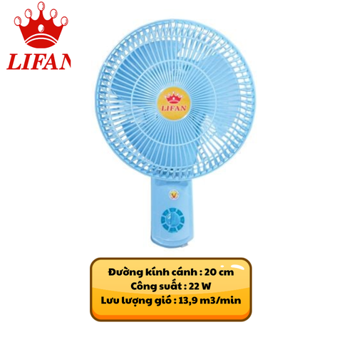 Quạt treo tường LIFAN T-109 – Cánh 20cm, 22W, 2 tốc độ, 3 màu | Bảo hành 12 tháng