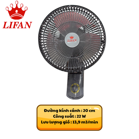 Quạt treo tường LIFAN T-109 – Cánh 20cm, 22W, 2 tốc độ, 3 màu | Bảo hành 12 tháng
