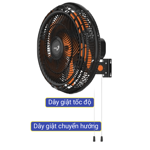 Quạt treo ASIAvina Turbo X VY627890 – 80W màu đen cánh cam