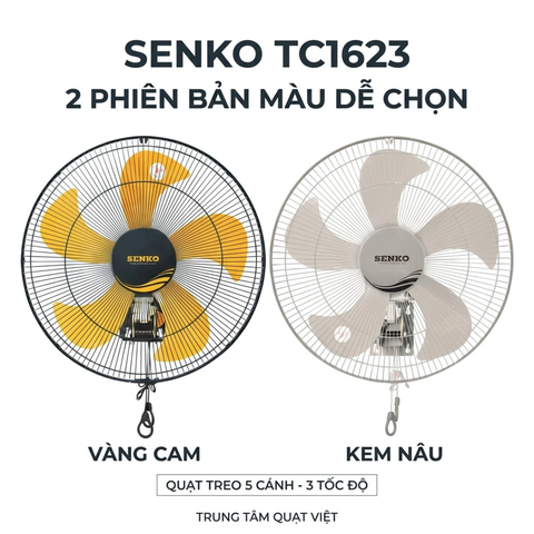 Quạt Treo Tường Senko TC1623 60W, 5 Cánh, Dây Giật Tiện Dụng