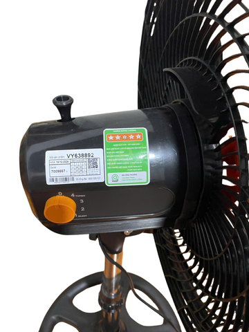 Quạt lửng ASIAVINA Turbo Plus VY638892 Đen Cam 90W – Gió mạnh, êm ái, siêu bền