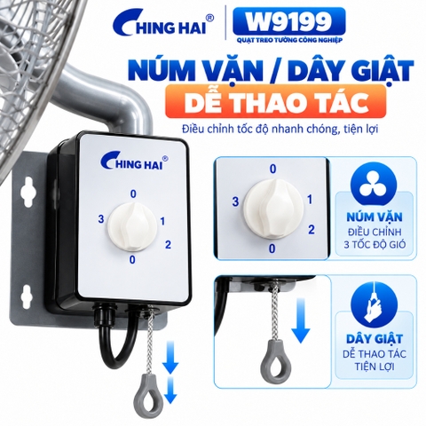 Quạt Treo Công Nghiệp CHING HAI W9199 112W – 4 Cánh Nhôm 45cm