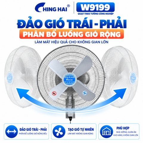 Quạt Treo Công Nghiệp CHING HAI W9199 112W – 4 Cánh Nhôm 45cm