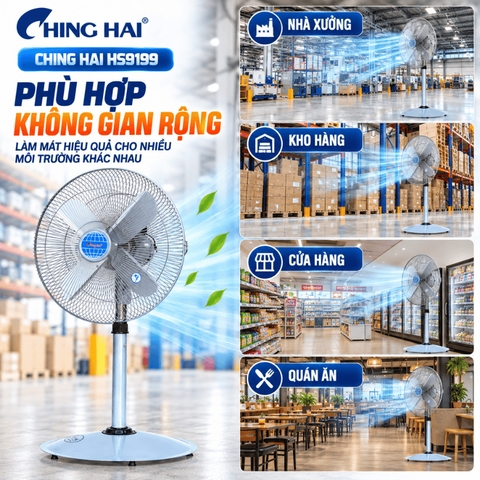 Quạt Đứng Công Nghiệp CHING HAI HS9199 112W – 4 Cánh Nhôm 45cm