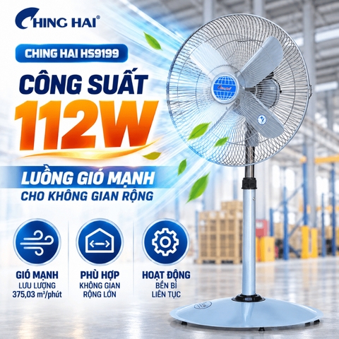 Quạt Đứng Công Nghiệp CHING HAI HS9199 112W – 4 Cánh Nhôm 45cm
