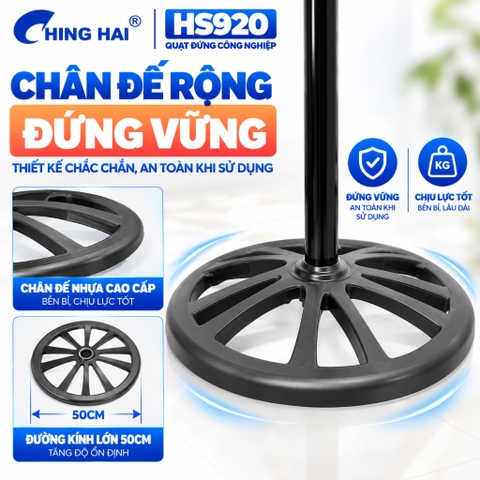 Quạt Đứng Công Nghiệp CHING HAI HS920 105W – 3 Cánh 50cm