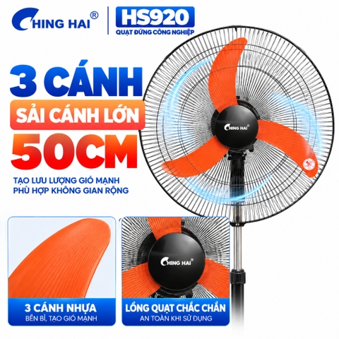Quạt Đứng Công Nghiệp CHING HAI HS920 105W – 3 Cánh 50cm