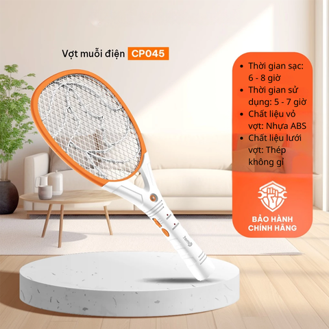 Vợt muỗi điện Comet CP045 pin sạc, LED 0.5W | BH 6 tháng