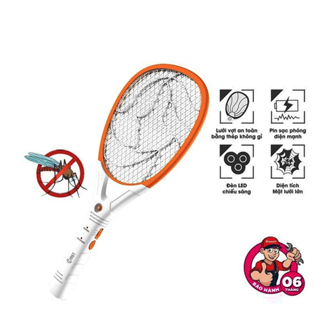 Vợt muỗi điện Comet CP045 pin sạc, LED 0.5W | BH 6 tháng