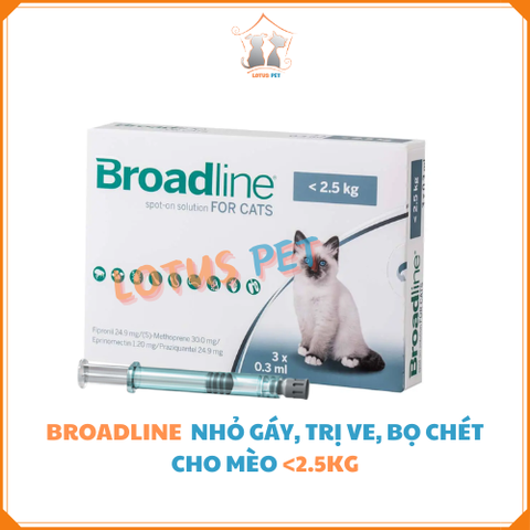 Broadline- Thuốc nhỏ gáy, trị bọ chét và ve cho mèo <2.5KG