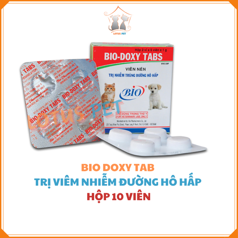 Doxy Tab - Viên nén trị viêm nhiễm đường hô hấp cho chó mèo- Hộp 10 viên