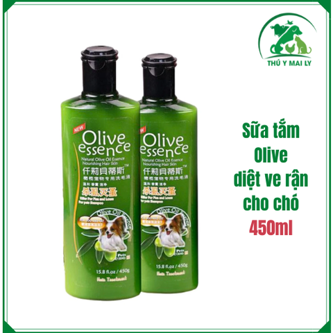 Sữa tắm Olive cho chó mèo - 450ML (Chó lông trắng/Chó lông nâu/Trị ve rận/Dưỡng lông chó/Dưỡng lông mèo)
