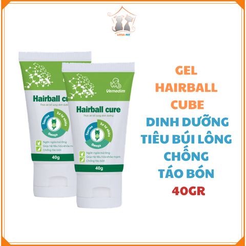 Vemedim - Hairball Cube - bổ sung chất xơ, mượt lông, ngừa búi lông, táo bón cho chó mèo - Tuýp 40GR
