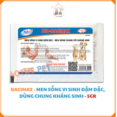 Bio - Bacimax - Men dùng chung kháng sinh - gói 5GR