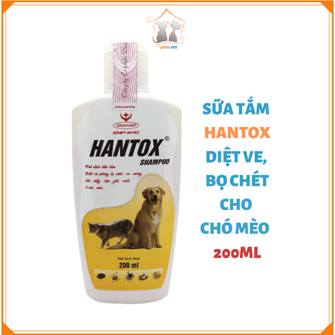 Sữa tắm Hantox nhũ bạc diệt ve rận bọ chét cho chó mèo