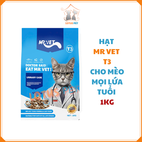 Hạt Mr. Vet T3 cho Mèo mọi lứa tuổi - 1kg