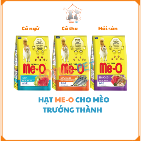 Hạt Me-O cho mèo trưởng thành - Tuna/Mackerel/Seafood