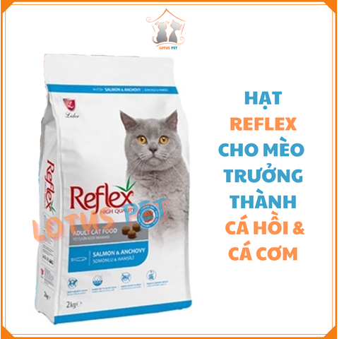 Hạt Reflex cho mèo trưởng thành - Vị cá hồi & cá cơm - 2KG