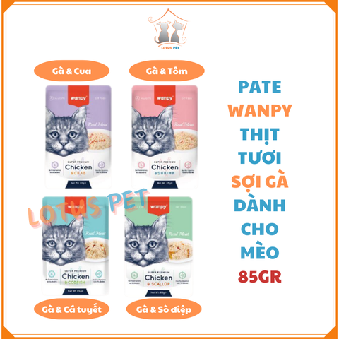 Pate Wanpy Thịt Tươi cho Mèo - 85GR