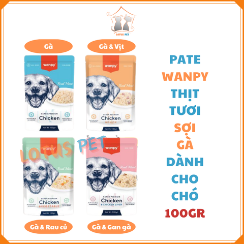 Pate Wanpy Thịt Tươi cho Chó - 100GR