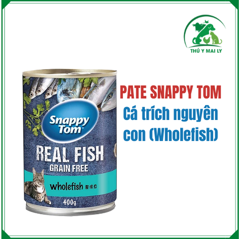 Pate Snappy Tom Real Fish/Meat cho mèo - lon 400gr