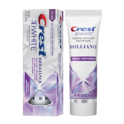 Kem Đánh Răng Crest 3D White Brilliance Vibrant Peppermint Toothpaste 130g