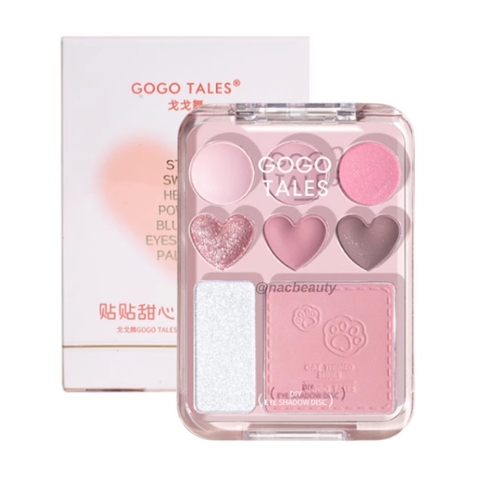Bảng Phấn Mắt Má 8 Ô Gogo Tales Stick Sweet Heart Powder Blusher Eyeshadow Palette