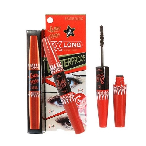 Chuốt Mi 2 Đầu Sivanna Super Model 5X Long Waterproof Mascara