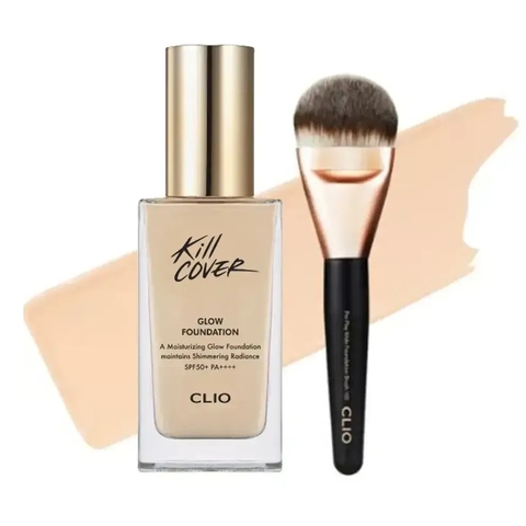 Kem Nền Clio Kill Cover Glow Foundation SPF50+ PA++++ 38G (Tặng Kèm Cọ)